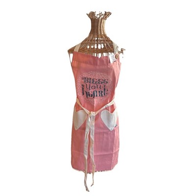 Now Designs Apron Bless Your Heart, 28  X 32  peach and cream