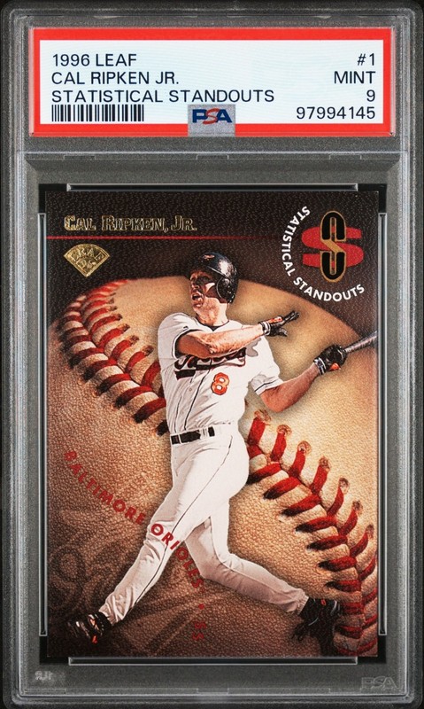 1996 Leaf Cal Ripken, Jr. #1 Statistical Standouts /2500 Orioles PSA 9