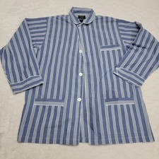 Vintage Christian Dior Monsieur Striped Pajama Top Blue White Mens Large L
