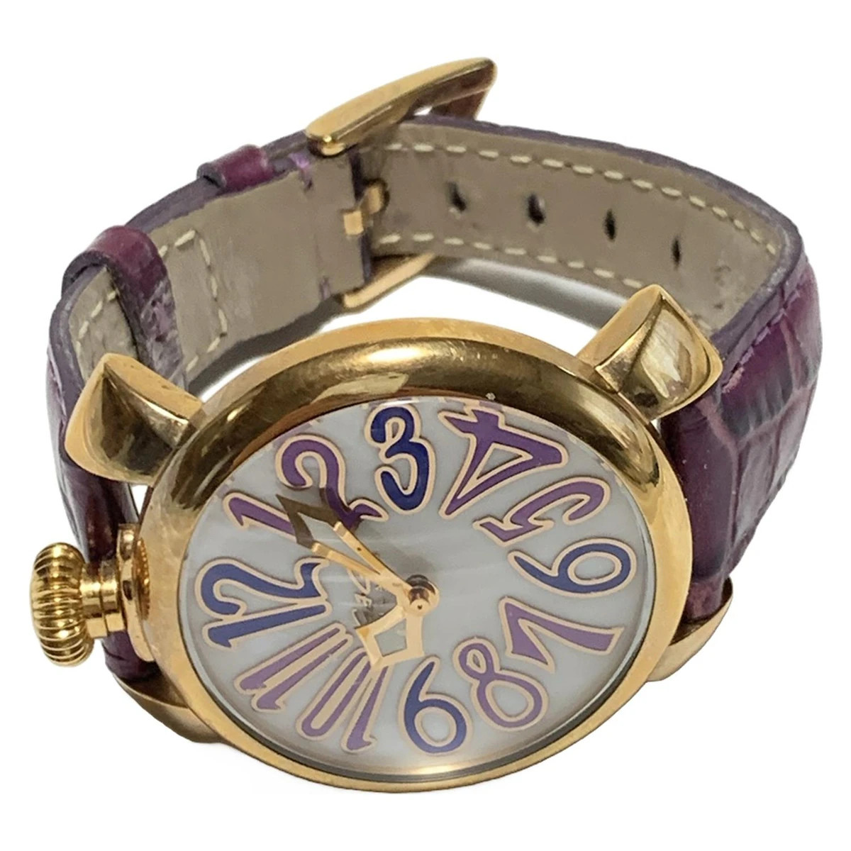 GaGa Milano スカル刺繍 レザーバッグ GAGA MILANO Manuale 5021 - Purple Women's Wrist Watch | eBay