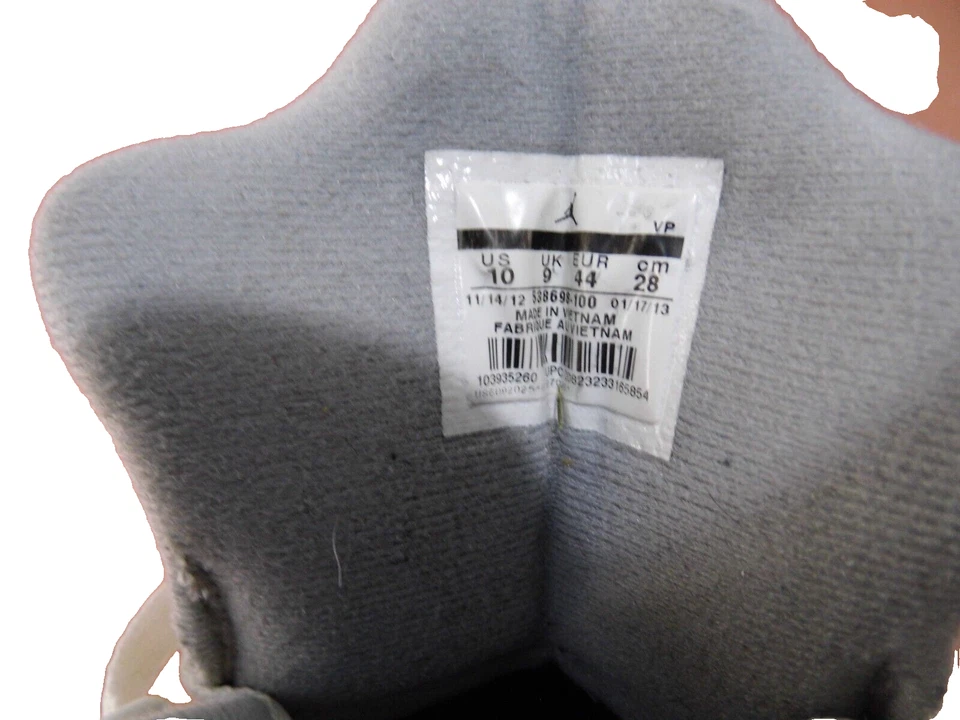 Zapatos Nike Air Jordan SC-1 Baloncesto Hombres Talla 10 Blanco y Gris 538698-100 2013 Foto 4 de 4