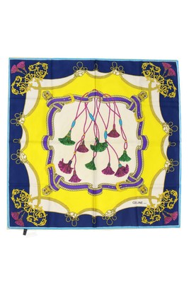 CELINE silk scarf Vintage Print multicolor Ketten und Schnüre