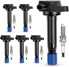 UF603 Ignition Coil & 97390 Double Iridium Spark Plug For 08-12 HONDA