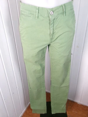 Pantalon chino vert délavé taille haute braguette zip Slim Serge Blanco W30 40 - Photo 1/4