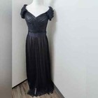 NWT Tadashi Shoji Mesh Cap Sleeve Maxi Dress Gown