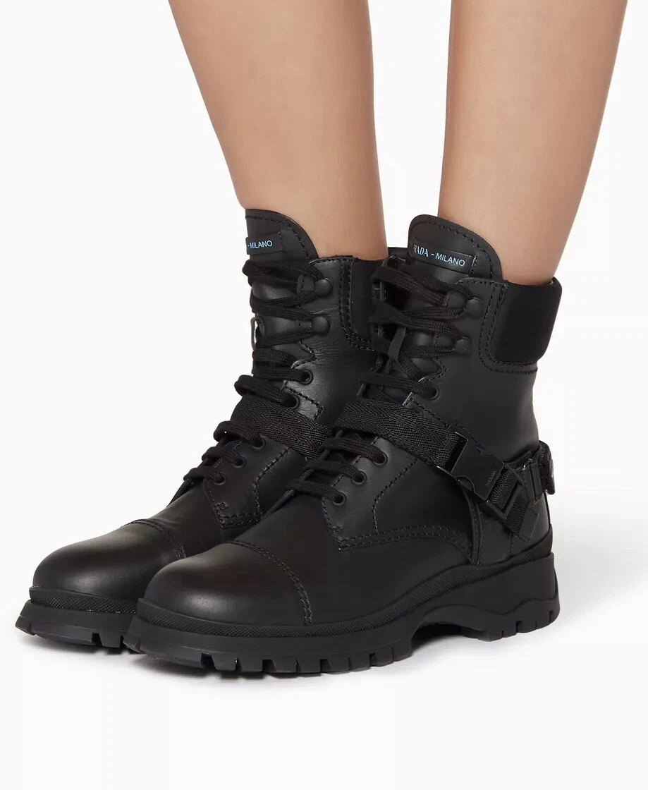 PRADA Low (1-1.9 in) Heel Height Combat Boots for Women for sale