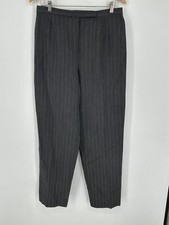 Vintage Giorgio Armani Le Collezioni Sz 14 Pinstriped Pants Wool Blend Gray U2