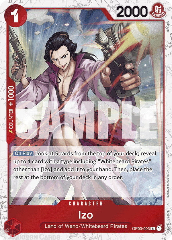 OP03-003 Izo : Rare Special Foil (Jolly Roger Flag) English One Piece TCG Card :