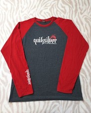 Vintage Quiksilver T-Shirt Men’s L Long Sleeve Gray/Red Made In USA