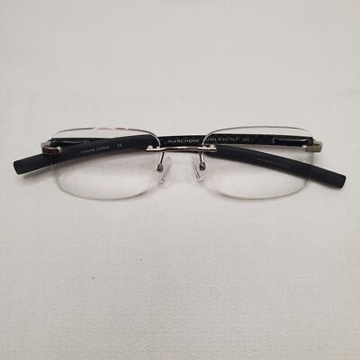 Marchon Airlock Eyeglass Frame Central Park  Silver  Carbon Fiber  Parts Only