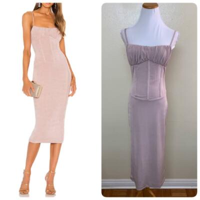 Misha Denisa Midi Dress Balletcore Coquette Regency Sz US 6/AU 10 in Dusty Rose