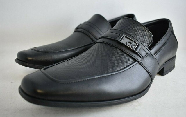 calvin klein bartley diamond leather loafers