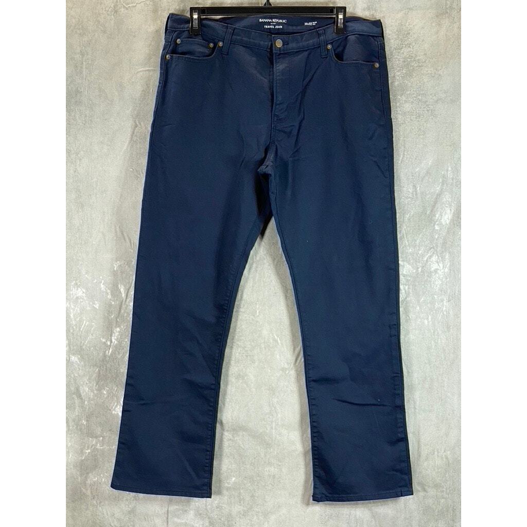 パンツ 00s Banana Republic navy linen slacks Straight Linen-Blend