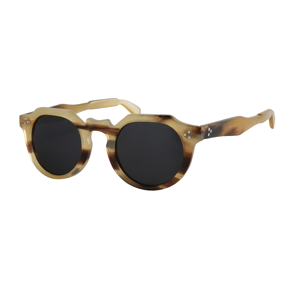 Unique Handmade Luxury Horn Sunglasses with Stripes & Rivets for Men & Women-image