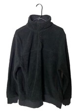Jachs Cabin Sherpa Fleece 1/4 Button Pullover Sweatshirt Outdoor Black Men's L