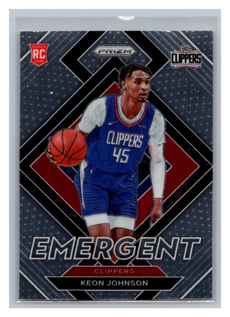 2021-22 Panini Prizm Basketball Keon Johnson Emergent Rookie Card #6 Clippers RC