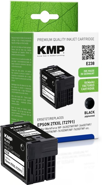 Kmp E238 Schwarz Tintenpatrone Ersetzt Epson Workforce 27XXL (T2791)-image