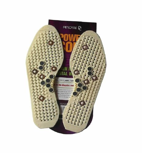 Acupressure Shoes Insoles Foot Massage Therapy Pain Relief Rubber & Magnet White - Bild 1 von 4