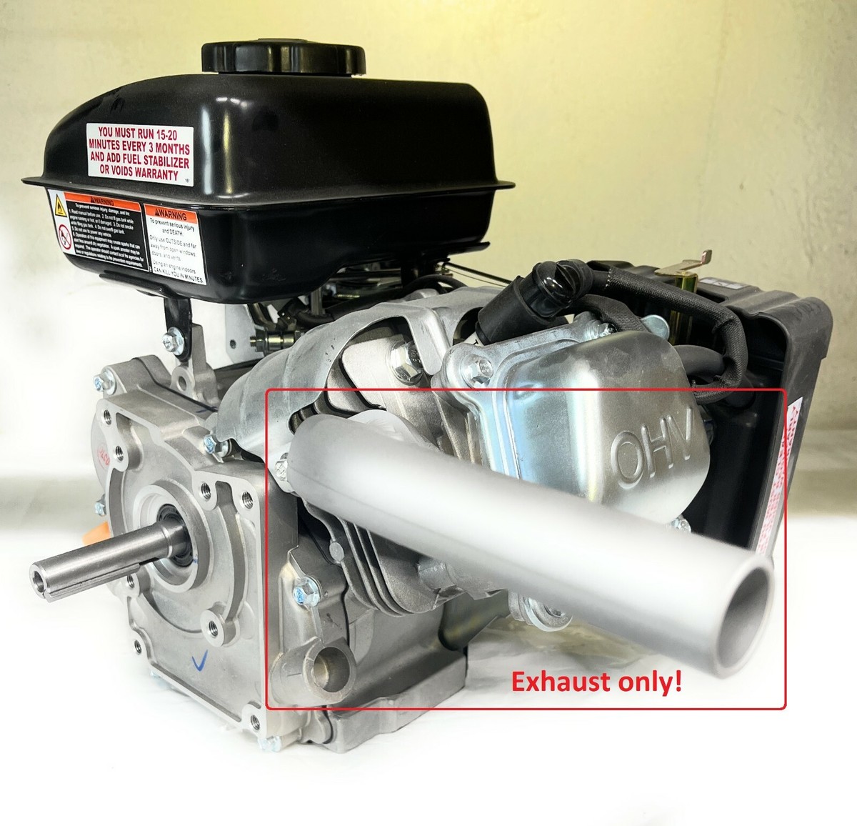 Low Profile Exhaust, For Predator 79cc, Coleman 3hp, Go Kart
