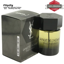 La Nuit De L'Homme Cologne EDT Spray by Yves Saint Laurent for Men 6.7 3.4 2 oz 