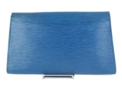 Auth LOUIS VUITTON Epi Art Deco Clutch 890VI Blue Leather Bag