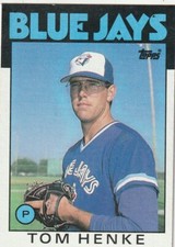 FREE SHIPPING-MINT-1986 Topps #333 Tom Henke Toronto Blue Jays PLUS BONUS CARDS