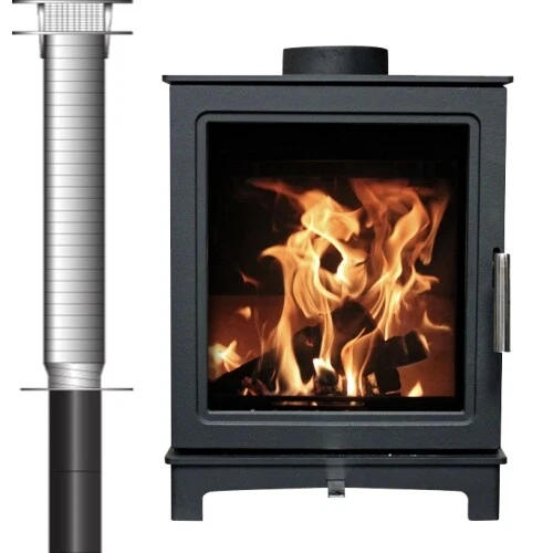 Fully installed Log Burner Skiddaw 2022 ECO Flue Liner Wood Burner Read  Descp | eBay