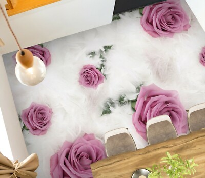 3D Lila Rose 3475 Fußboden Wandbild Unentschied BildTapete Familie DE Zoe