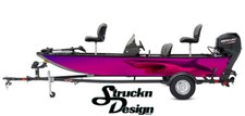 Boat Wrap Great White Shark Vinyl Graphic Decal Kit Fish Bass Fishing USA Pink