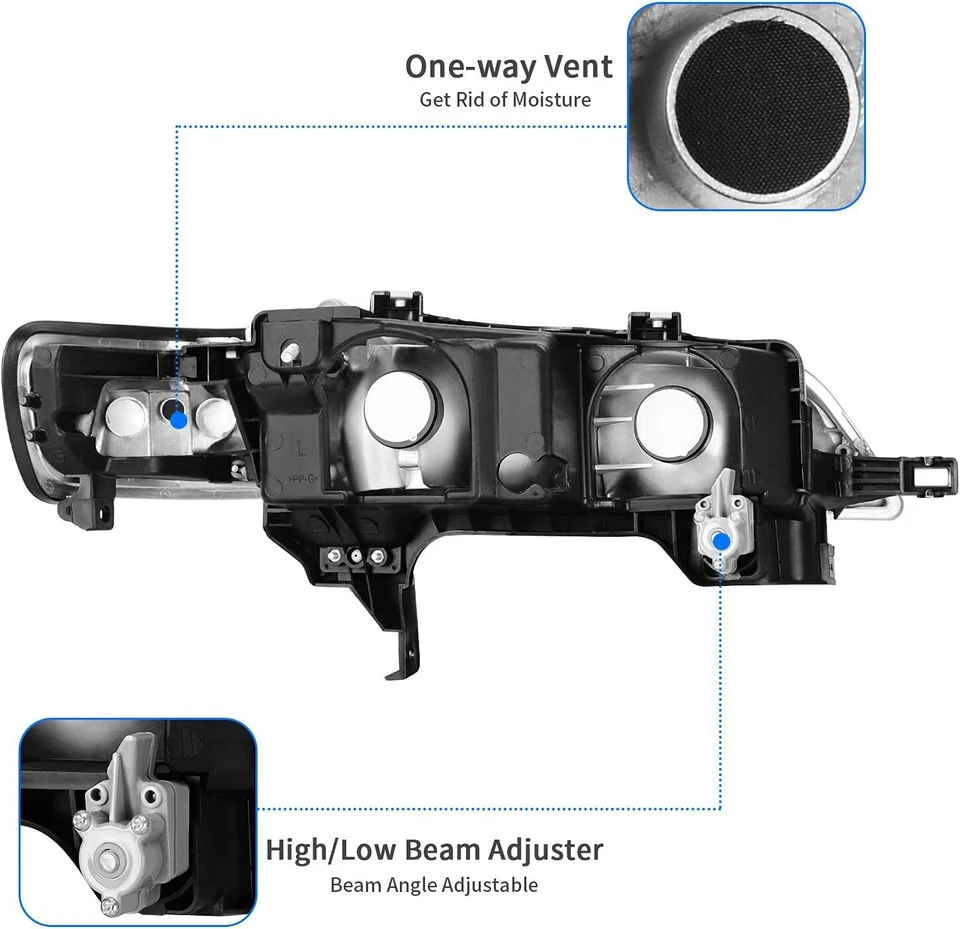 Par de faros cromados para Honda Accord 1994-1997 ámbar luces de señalización de esquina Foto 4 de 4