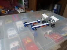 1992 Hot Wheels Action Pack Drag Racing Dragster Quarter Warrior Blue  2 LOOSE