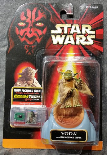 star wars yoda with jedi council chair commtech figure - rare!