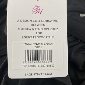 NWT Agent Provocateur L'Agent Women's Tania Bikini Top, Black Size L