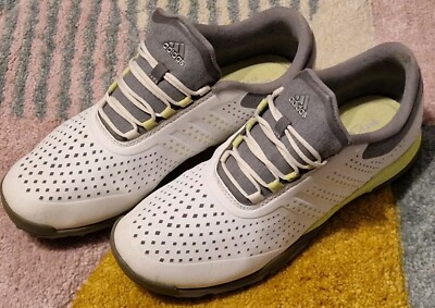 Ladies ADIDAS Adipure Golf Shoes UK5 EU38 White Grey Spikeless