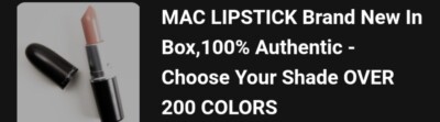 MAC LIPSTICK Brand New In Box,100% Authentic - Choose Your Shade OVER 200 COLORS
