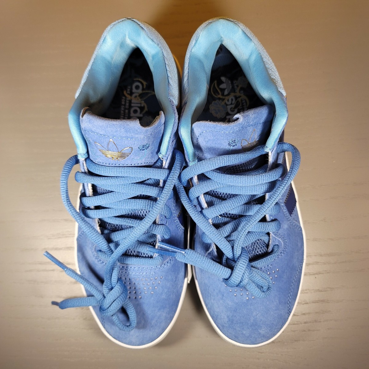 Adidas Skateboarding Mid Focus Blue Tyshawn Jones Shoes Youth Size