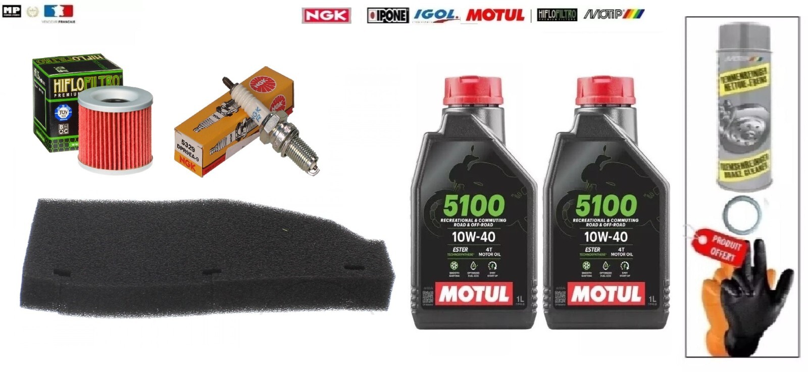 Kit Entretien Premium KAWASAKI Z 305 A GP 1983 Huile Motul Synthèse Esters