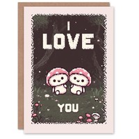 Pixel Ich Liebe Dich Pilze Niedlich Gamer Jahrestag Valentinstag Valentinskarte