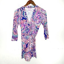 Lilly Pulitzer Karlie Wrap Romper Drop Me a Lime Print Size XS