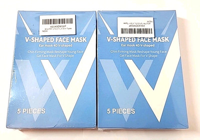 LOT OF 2 V-Shaped Slimming Face Mask Double Chin Up Reducer Contour Patch 5 Pack