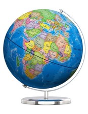 SOUNDANCE 13 Inch World Globe with Stable Heavy Metal Base, Educational Globe...