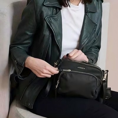New TUMI Voyageur Troy Shoulder Bag Crossbody Black Nylon 196308