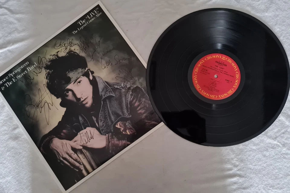 SIGNED BRUCE SPRINGSTEEN PROMO LP THE LIVE THE LEGEND COMES ALIVE JAPAN - Immagine 2 di 4
