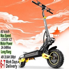 Electric Scooter 2400W 48V 20.8AH 38 mph,60km Range,Foldable 10in Tire E-Scooter