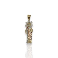 St Jude Tricolor Pendant - 14k Yellow Gold