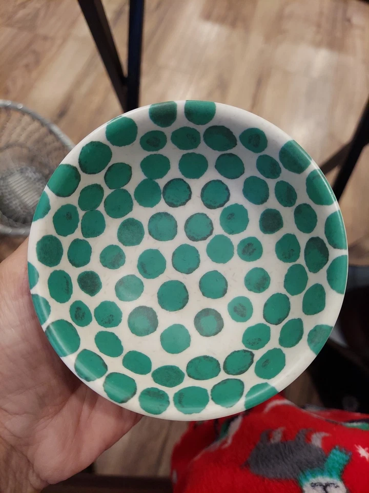 Juego de 4 cuencos de bambú pintados. Apto para lavavajillas. No para microondas verde Foto 2 de 2