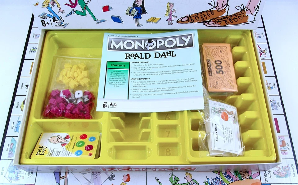 Roald Dahl Monopoly Family Board Game Hasbro Winning Moves 2018 100% Complete - Image 4 of 4