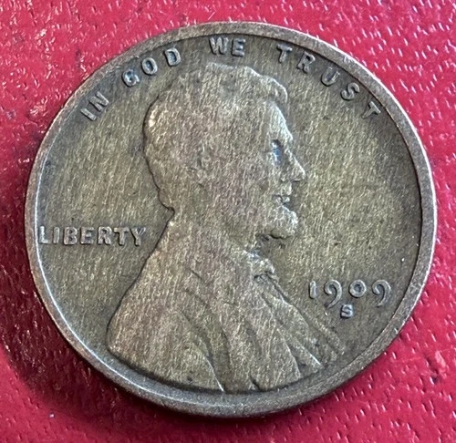 1909-S Lincoln Wheat Cent 1c - Key Date - Raw Very Fine (VF)