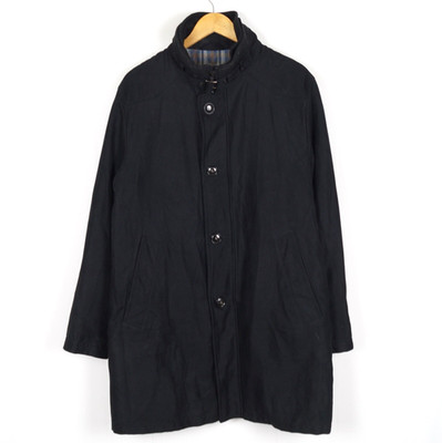 DIGEL mens trench jacket size M 50 black high neck full zip pockets