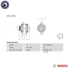 ALTERNATOR 0 986 082 580 FOR PEUGEOT MANAGER/Platform/Chassis/Van/Bus BOXER 2.2L